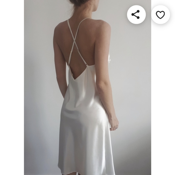 [SOLD] Pink Champagne satin slip dress - Picture 6 of 7